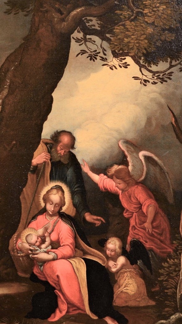 Unknown  Altmeister Roma Schule (1650-1699 Ita) Heilige Familie Lukas 2, 1-7